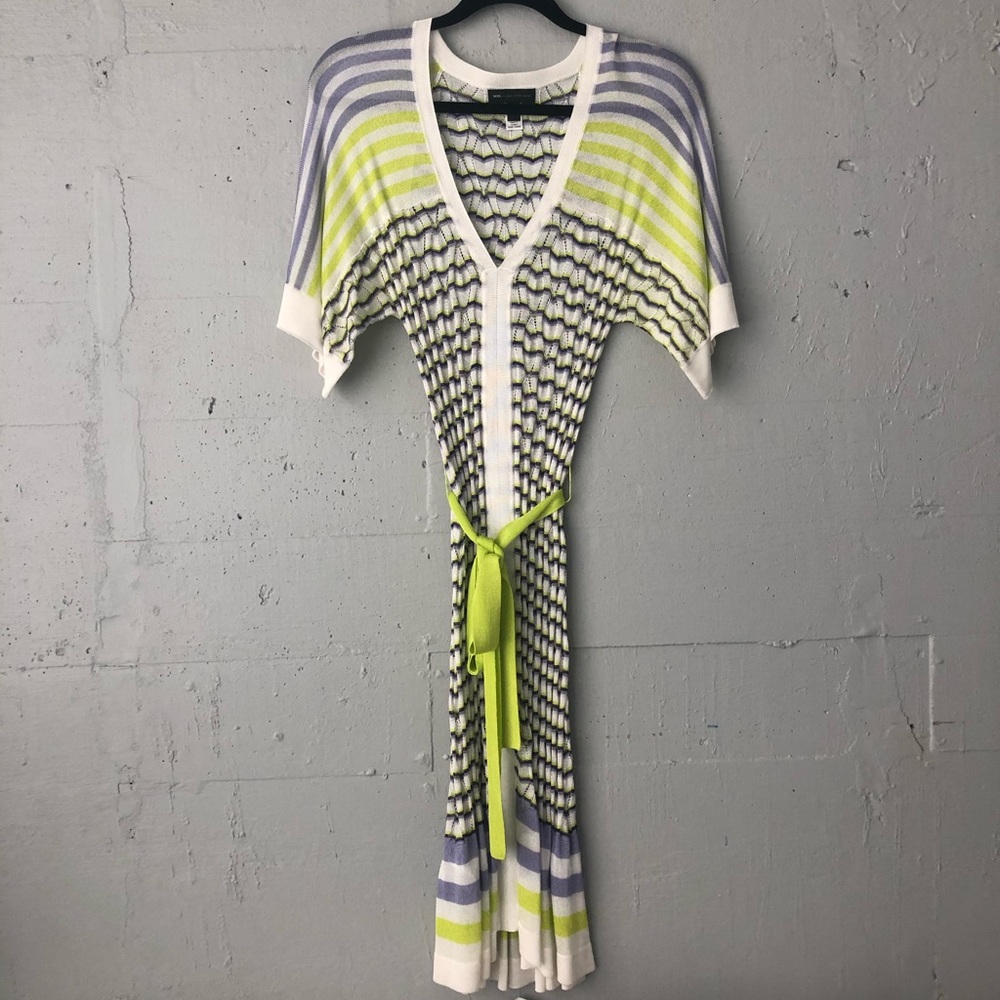 Multicolored viscose crochet style dress